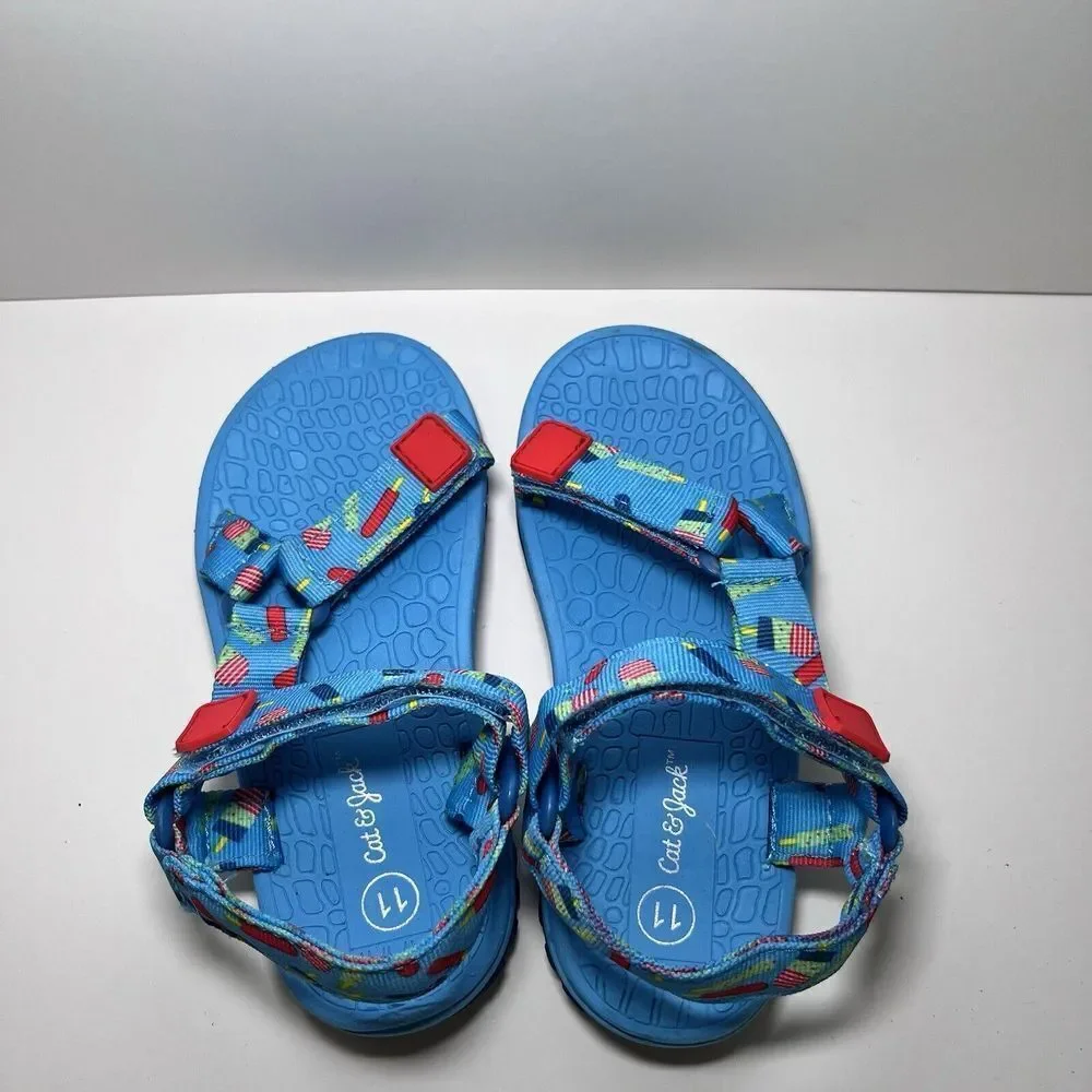 Cat & Jack Vanya Easy Closure Strap Sport Sandal Toddler Youth Kids Blue Size 11